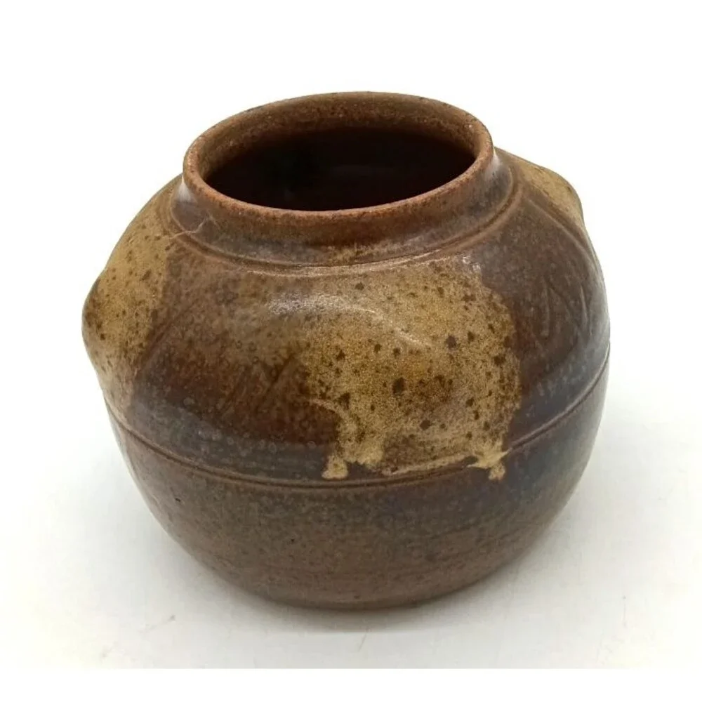 Vtg Horton Studio Art Pottery Brown/Tan Speckled 5